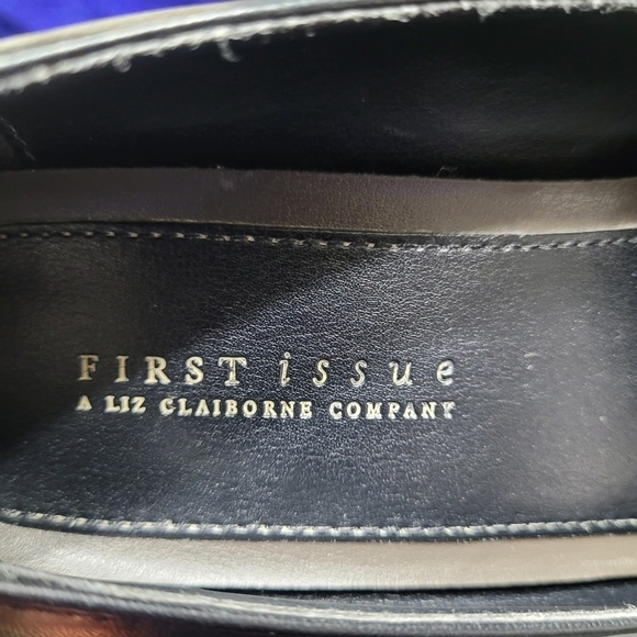 Liz Claiborne First Issue Black Leather Agatha Pumps Size 6.5 - Picture 6 of 8